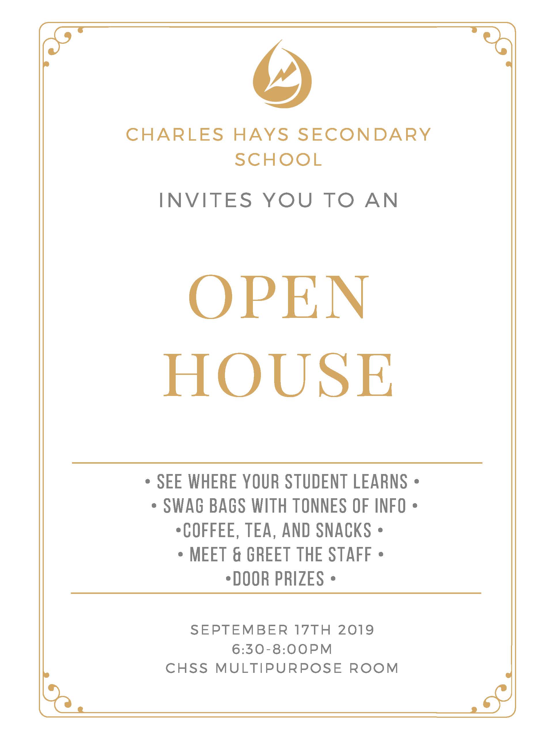 Youre Invited To An Open House Charles Hays Secondary